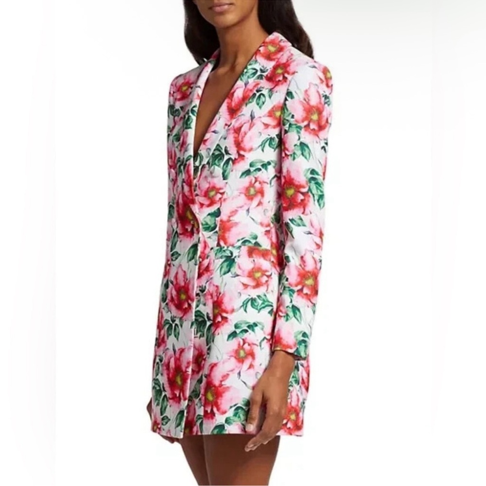 Alice + Olivia Pink Floral Longline Blazer Dress